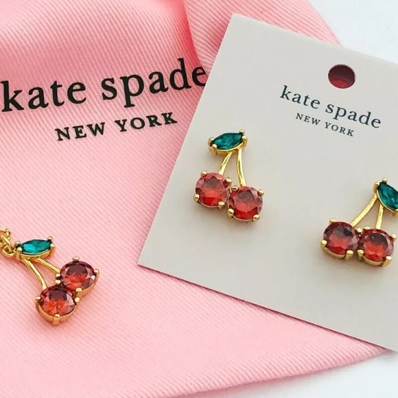 Kate Spade NWT Cherry Earrings - Picture 3 of 4